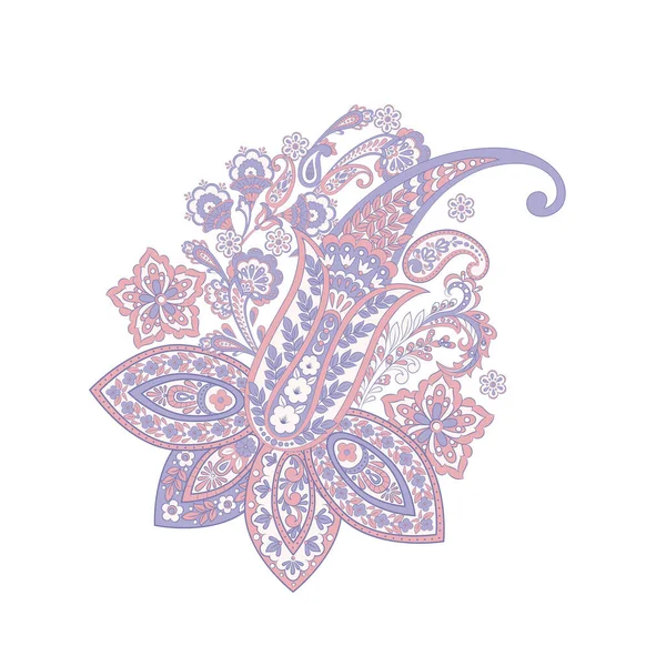 Paisley Isolerat Mönster Vintage Illustration Batikstil — Stock vektor