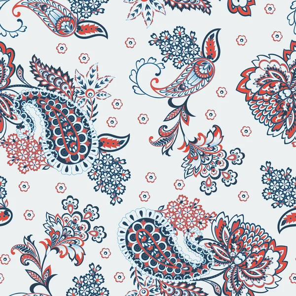 Paisley Patrón Vectores Sin Costura Batik Estilo Fondo — Vector de stock