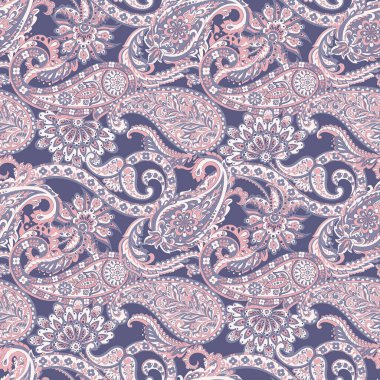 Paisley vektör seamless modeli. Fantastik çiçek yaprakları. Tekstil bohem Yazdır. Batik boyama. Vintage