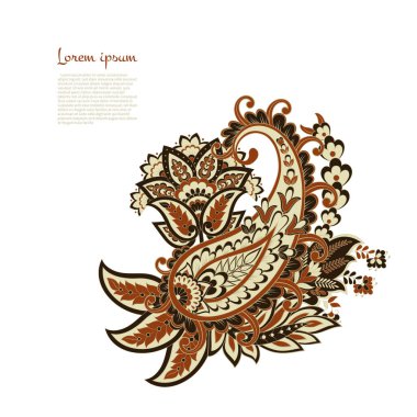 Hint, İran desenli desenli, izole bir süs.