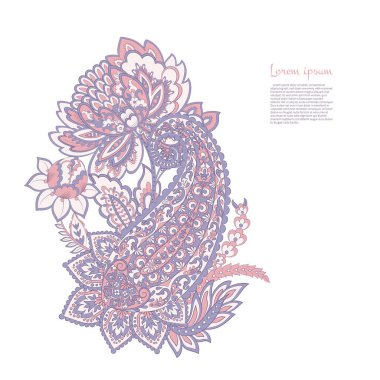 Hint tarzında Vektör Paisley deseni