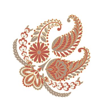 Paisley vektör deseni. Muhteşem akış, yapraklar