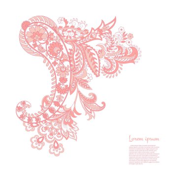 Hint tarzında Vektör Paisley deseni