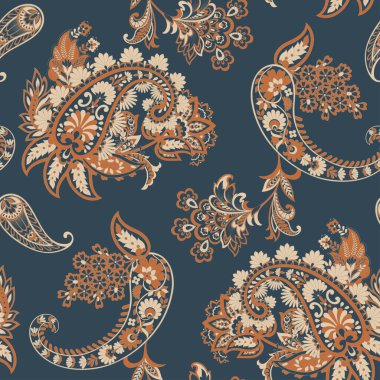 Paisley dikişsiz desen. Vektör etnik süsü
