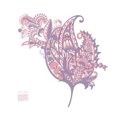 Paisley renkli vektör süsü. 