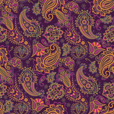 Paisley Damask süsü. Kusursuz Vektör deseni