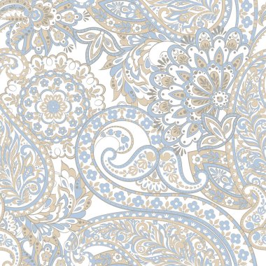 Paisley Çiçek Doğulu Etnik Düzen. Kusursuz Arap Süslemesi.