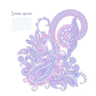 Paisley izole vektör süsü