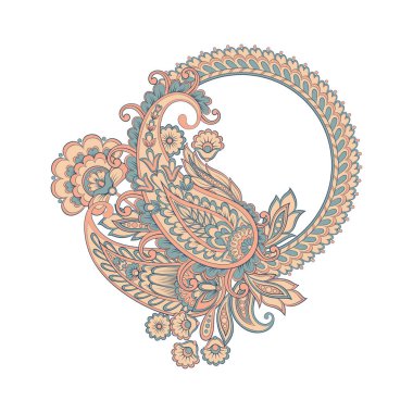 Hint tarzında Vektör Paisley deseni