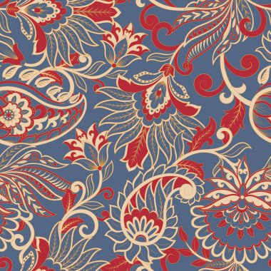 Paisley dikişsiz desen. Batik biçiminde vintage arkaplan