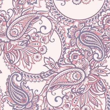 Kusursuz Asya Tekstil Arkaplanı. Paisley Deseni