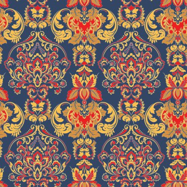 Süslü, klasik duvar kâğıdı. Vektörsüz desen