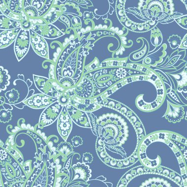 Çiçeksel elementlerle desenli, pürüzsüz etnik desen..