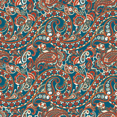 Paisley dikişsiz desen. Batik biçiminde vintage arkaplan