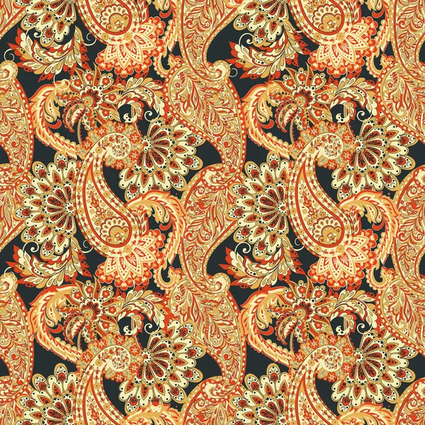 Patrón Paisley Sin Costuras Estilo Indio Ilustración Vectorial Floral — Archivo Imágenes Vectoriales