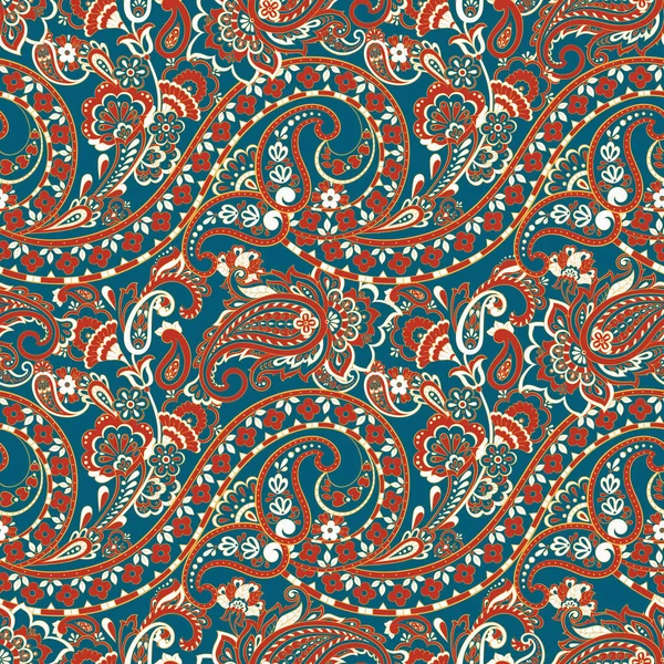 Bezproblémový Vzorec Paisley Ročník Pozadí Batik Stylu — Stockový vektor