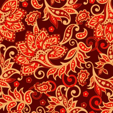 Hint tarzında etnik çiçek desenli..