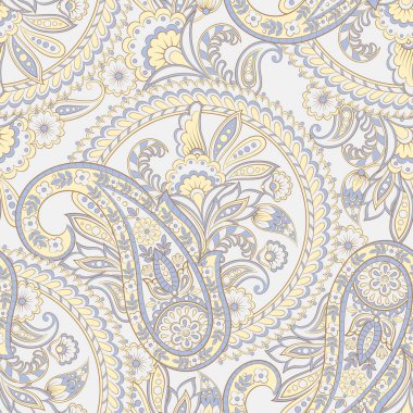 Paisley tarzı, çiçeksiz desen. Süslü Damask arkaplanı