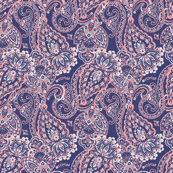 Paisley Stil Floral Nahtloses Muster Ornamentaler Damasthintergrund — Stockvektor