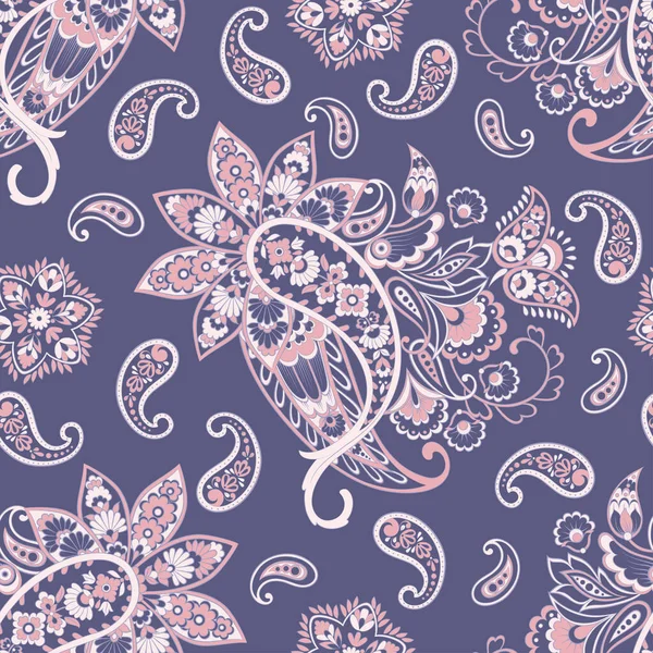 Patrón Paisley Fondo Textil Asiático Sin Costuras — Vector de stock