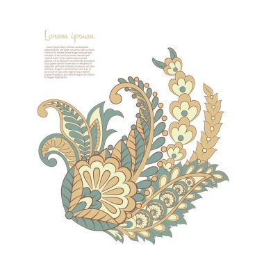 Hint tarzında Vektör Paisley deseni