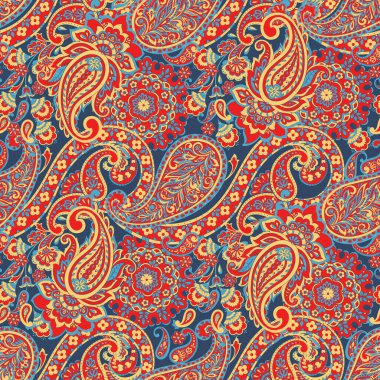 Paisley dikişsiz desen. Batik biçiminde vintage arkaplan