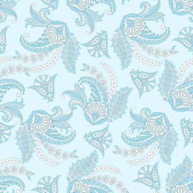 Paisley dikişsiz desen. damasör vektör arkaplanı