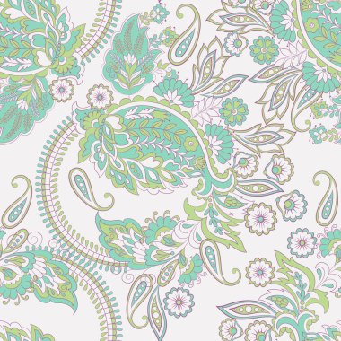 Paisley dikişsiz çiçek deseni. Damask vintage arkaplanı