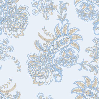 Çiçeksel elementlerle desenli, pürüzsüz etnik desen..