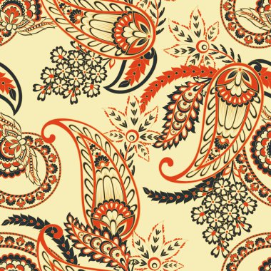 Paisley vektörü pürüzsüz desen.