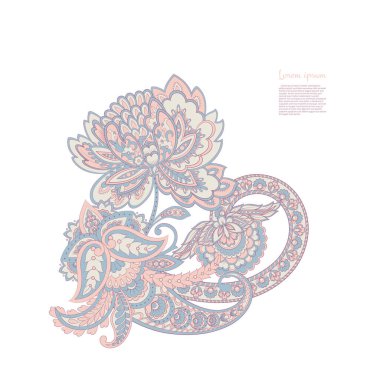 Paisley izole vektör süsü