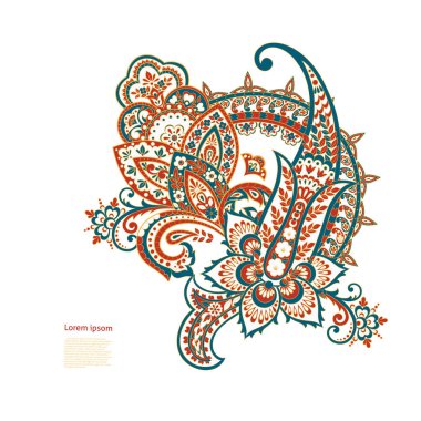 Hint, İran desenli desenli, izole bir süs.