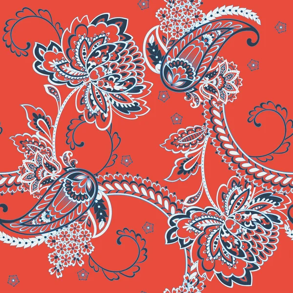 Modèle Sans Couture Paisley Ornement Indien — Image vectorielle