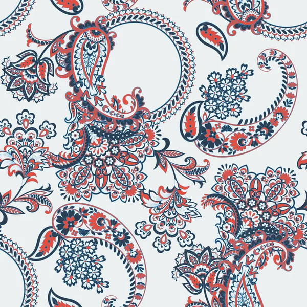 Paisley Illustration Vectorielle Florale Dans Style Damassé Fond Sans Couture — Image vectorielle
