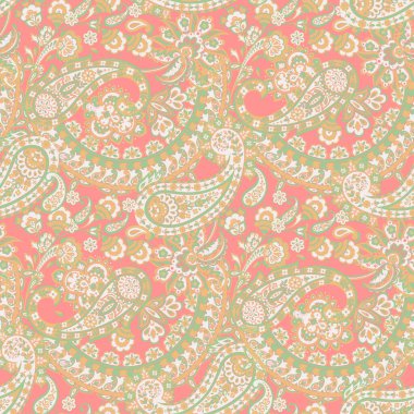 Paisley dikişsiz çiçek deseni. Damask vintage arkaplanı