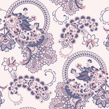 Paisley dikişsiz desen. Vektör etnik süsü