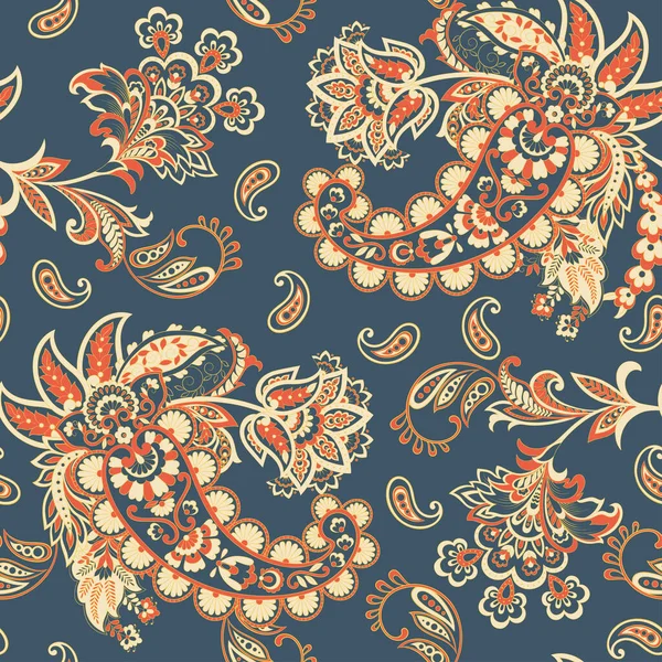 Paisley弗洛里斯东方民族模式 无缝制的印度装饰织物样式 — 图库矢量图片