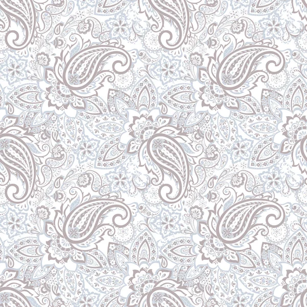 Paisley Illustration Vectorielle Florale Dans Style Damassé Fond Sans Couture — Image vectorielle