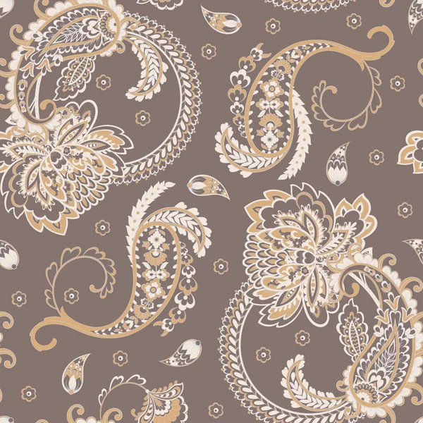 Paisley vektör kusursuz desen. Muhteşem çiçek, yapraklar. Batik tarzı resim. Eski arkaplan