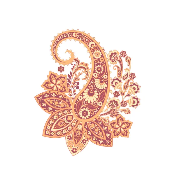 Modèle Vectoriel Paisley Illustration Florale Isolée — Image vectorielle