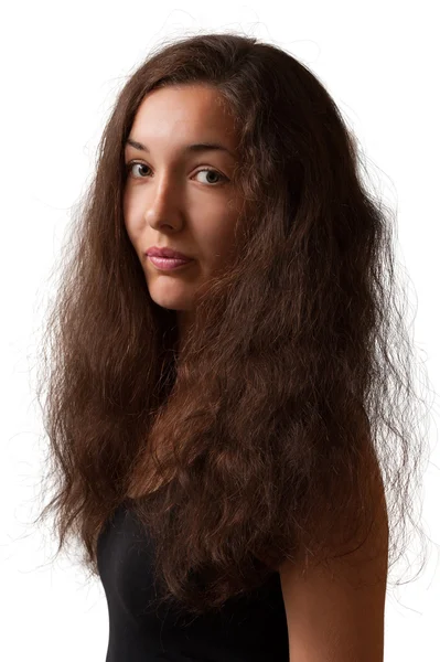 Girl with long hairs — Stock Photo, Image