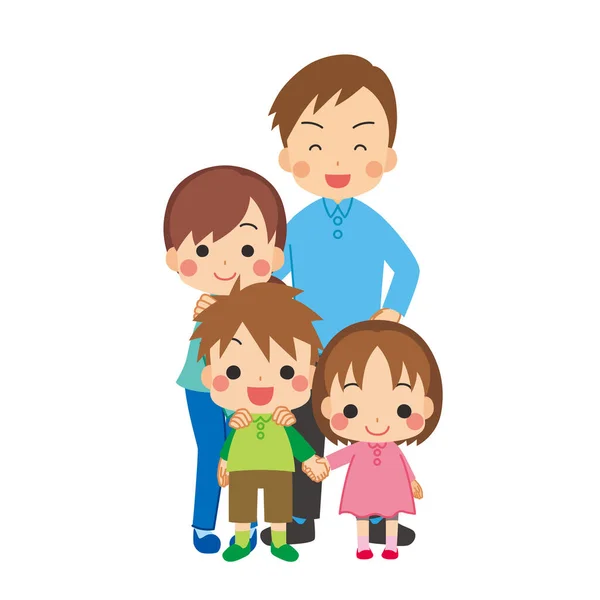 Illustration Cute Family Smiling — Stock Vector
