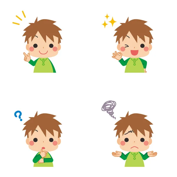 Illustration Little Boy Sending Message Gesture Stock Illustration