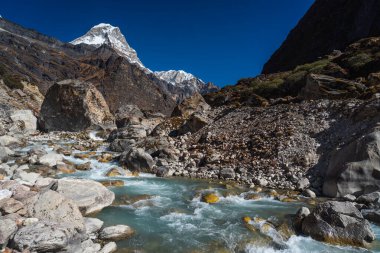 Mera bölgesinde Kyashar Zirvesi veya Tepesi 43, Nepal, Asya 'da Himalaya Dağları