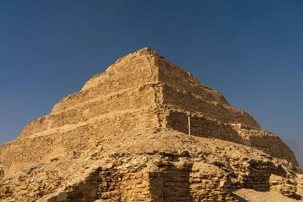 Pirámide Djoser Paso Pirámide Restos Arqueológicos Necrópolis Saqqara Egipto África —  Fotos de Stock