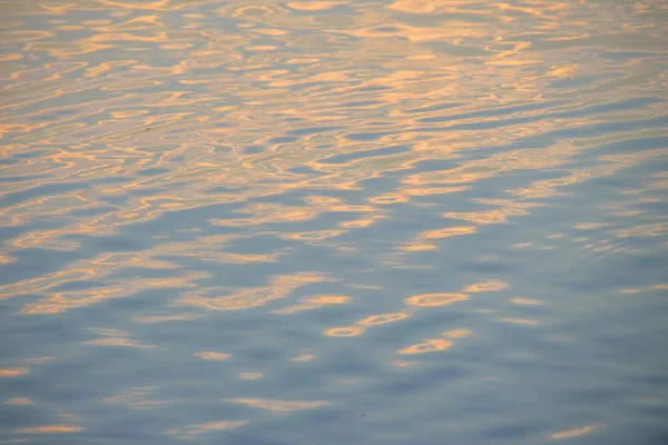 池の水に夕日のグレア — ストック写真