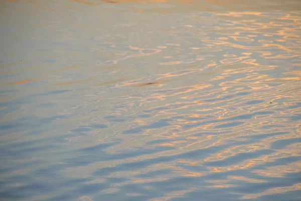 池の水に夕日のグレア — ストック写真