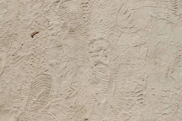 Fußabdrücke Sand Und Schatten Von Der Sonne — Stockfoto