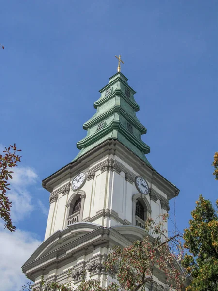 Relógio Torre Antiga Igreja Ternopil — Fotografia de Stock