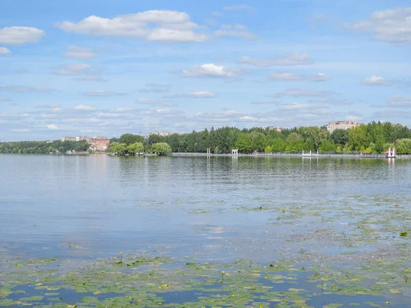 Pleso Ternopil Rybníka Září Celkový Pohled Město Ukrajina — Stock fotografie